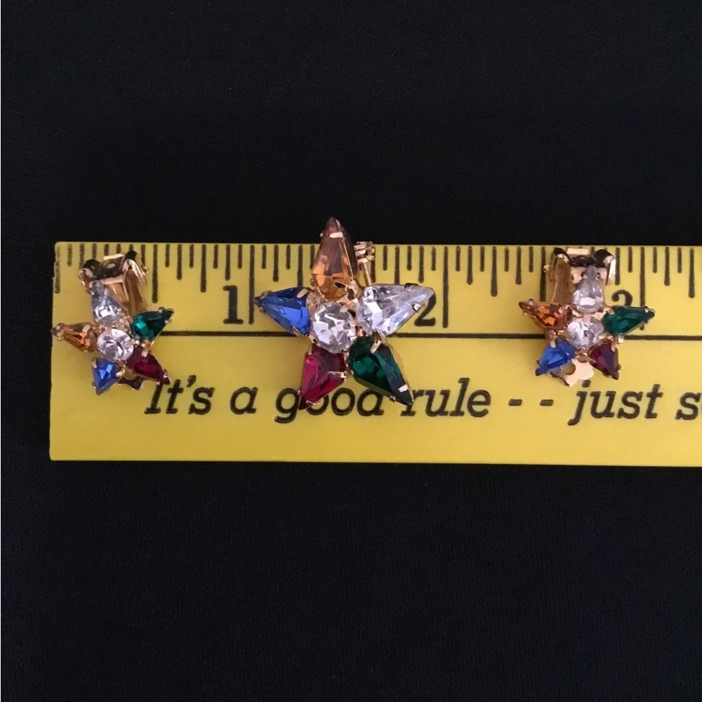 VTG Lisner Star Earrings and Brooch - Picture 3 of 5